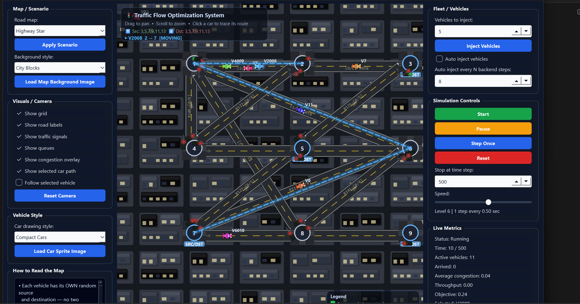 Highway Star traffic simulation scenario